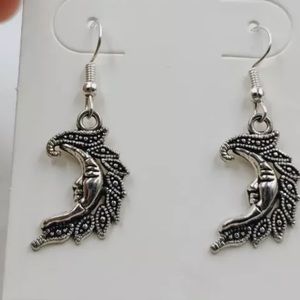 New Women’s Silver Moon Earrings jewelry gift